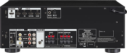 Pioneer VSX-330 Home Cinema Receiver 4K 5.1 Channels 105W/6Ω Black