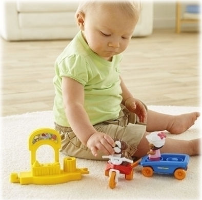 Fisher Price Όχημα Little People Ποδήλατο με Καρότσι για 12+ Μηνών