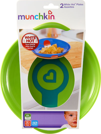 Munchkin Children's Hot Plates Food Plate Made of Plastic Green / Yellow 2 Pieces