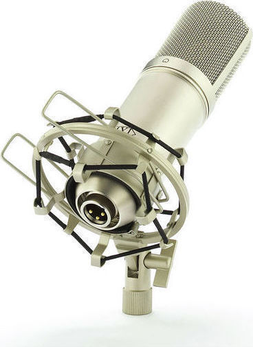 MXL 2006 Condenser Microphone XLR Shock Mounted for Vocals in Silver Color