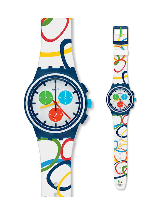 Swatch Rio All Around Watch Chronograph with Rubber Strap