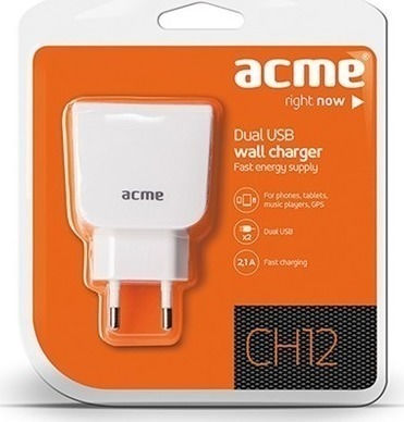 Acme Φορτιστής Χωρίς Καλώδιο με 2 Θύρες USB-A Λευκός (CH12)