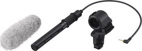 Sony ECM-CG60 Πυκνωτικό Μικρόφωνο 3.5mm Shock Mounted, Clip On για Κάμερα σε Γκρι Χρώμα