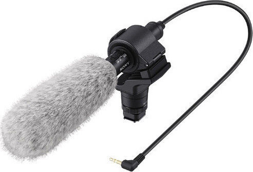 Sony ECM-CG60 Πυκνωτικό Μικρόφωνο 3.5mm Shock Mounted, Clip On για Κάμερα σε Γκρι Χρώμα