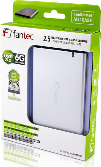 Fantec ALU7MMU3 Case for Hard Drive 2.5" SATA III with Connection USB 3.0 Silver