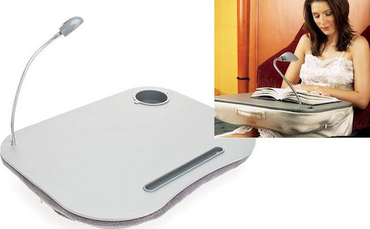 Relaxdays Μαξιλάρι Led Φωτάκι 21725 Βάση Στήριξης για Laptop έως 17.3" με Φωτισμό Γκρι