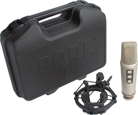 Rode NT-2000 Πυκνωτικό Μικρόφωνο XLR Shock Mounted για Φωνητικά σε Χρυσό Χρώμα