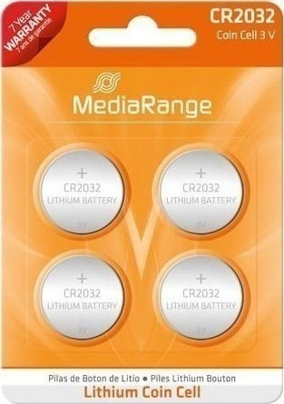 MediaRange Lithium Coin Cell Batterien CR2032 3V 4Stück