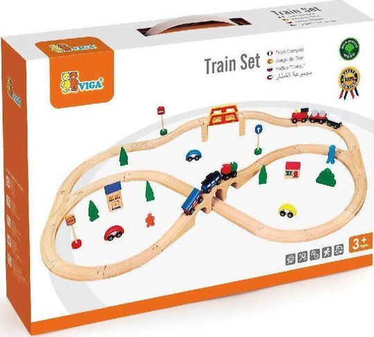 Viga Toys Сет с Влакче от Дърво за 3+ години+ Години