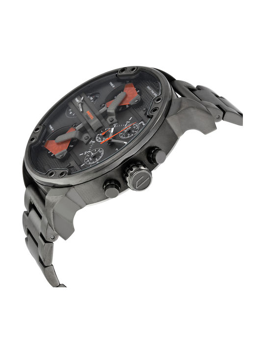 Diesel Mr Daddy 2.0 Herrenuhr 57mm Chronograph Batterie mit Schwarz Metallarmband