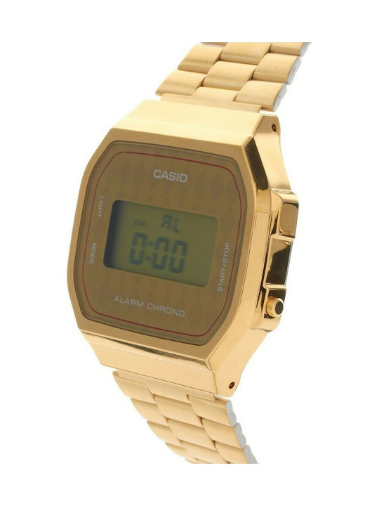 Casio Vintage Iconic Ψηφιακό Ανδρικό Ρολόι 38mm Μπαταρίας με Χρυσό Μεταλλικό Μπρασελέ