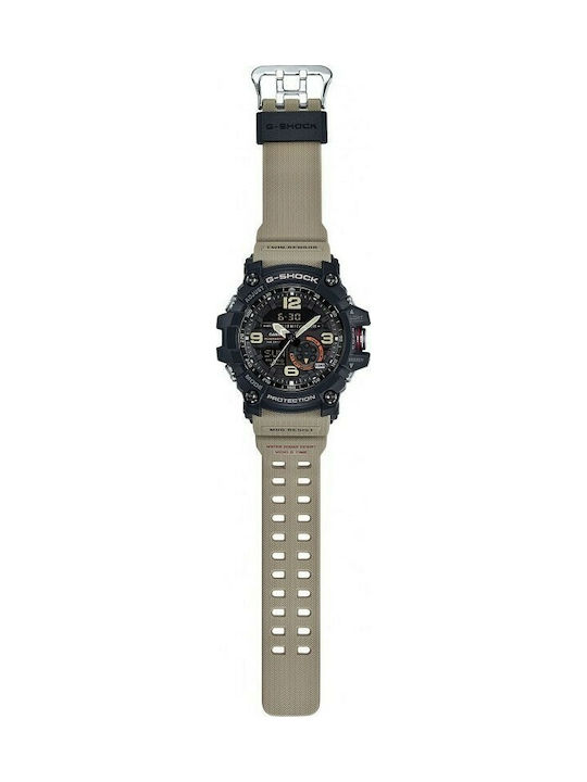 Casio G-Shock Master of G-Land Mudmaster Battery Chronograph Watch with Rubber Strap Beige