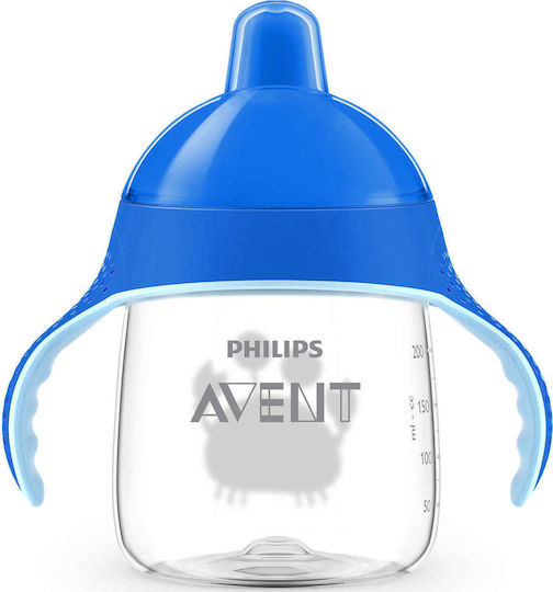 Philips Εκπαιδευτικό Μπιμπερό Πλαστικό με Λαβές Μπλε για 12m+ 260ml