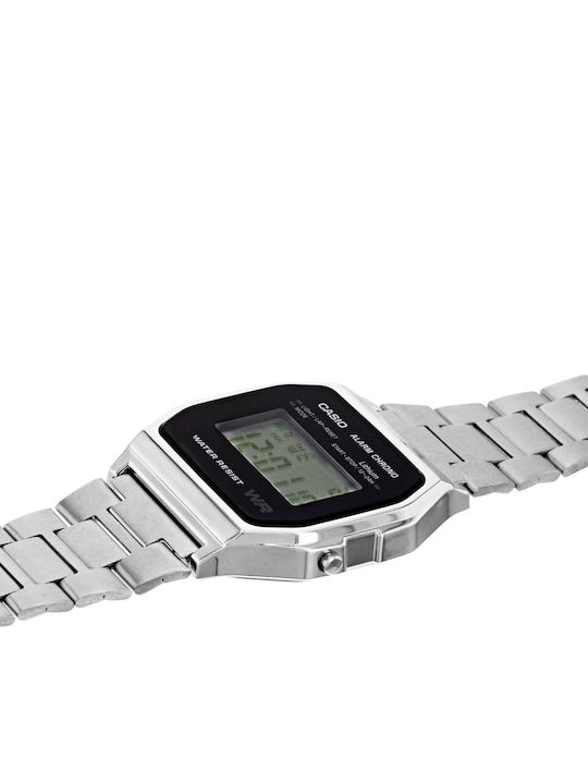 Casio Vintage Iconic Digital Men's Watch 36mm Battery with Silver Metal Bracelet