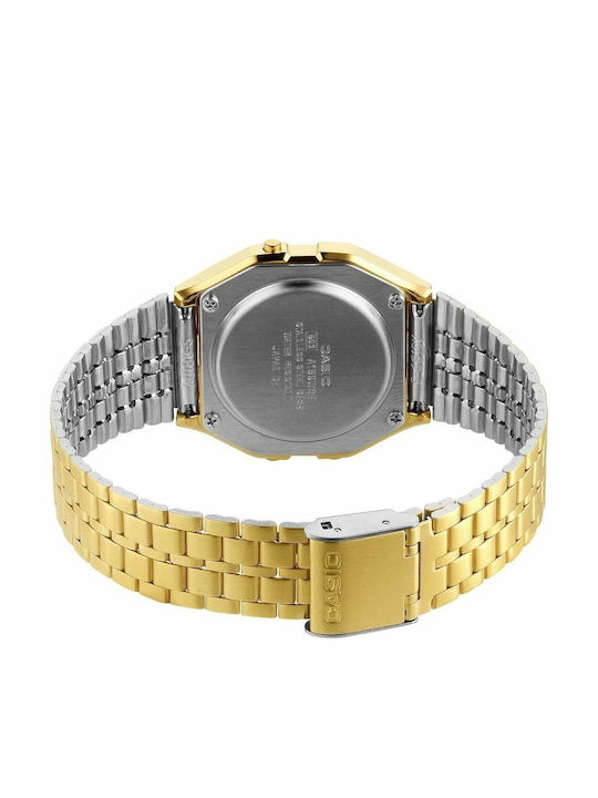 Casio Vintage Iconic Digital Men's Watch 36mm Battery with Gold Metal Bracelet