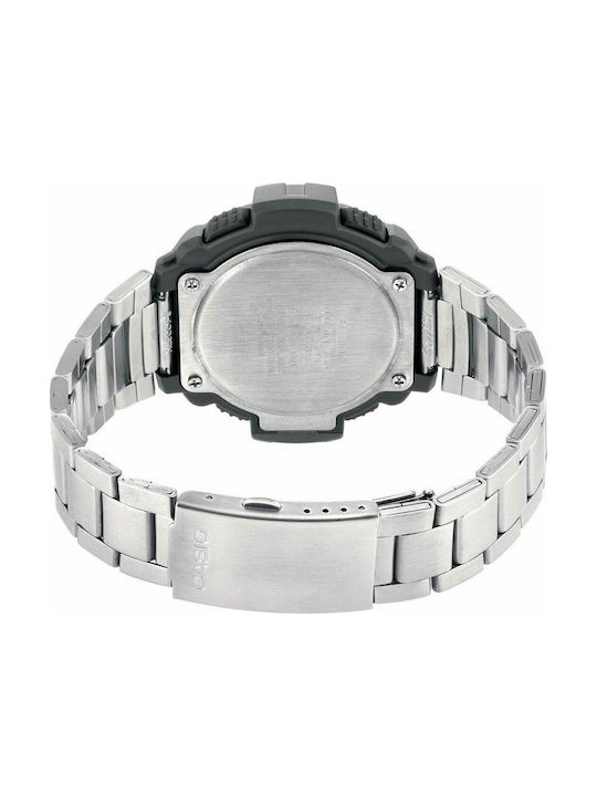 Casio Digital Ceas Baterie cu Argint Brățară metalică