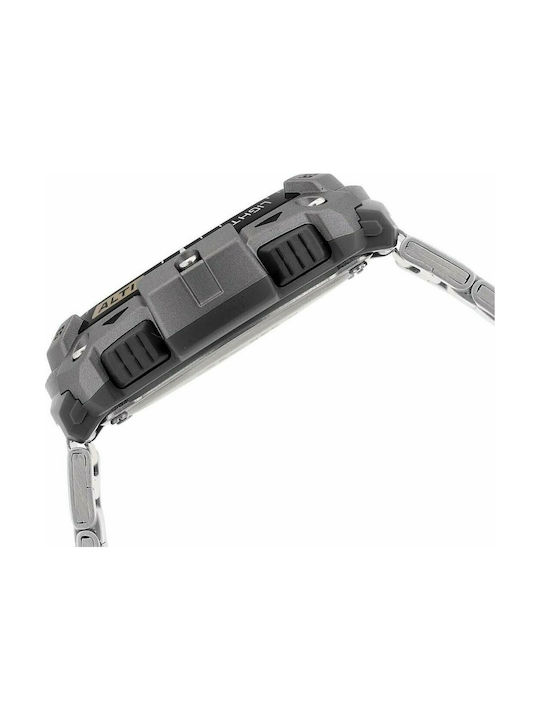 Casio Digital Ceas Baterie cu Argint Brățară metalică