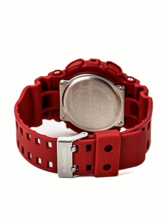 Casio G-Shock Analog/Digital Men's Watch 51mm Chronograph Battery with Red Rubber Strap