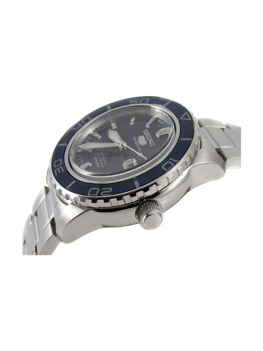 Seiko 5 Sports Ανδρικό Ρολόι 41mm Αυτόματο με Ασημί Μεταλλικό Μπρασελέ