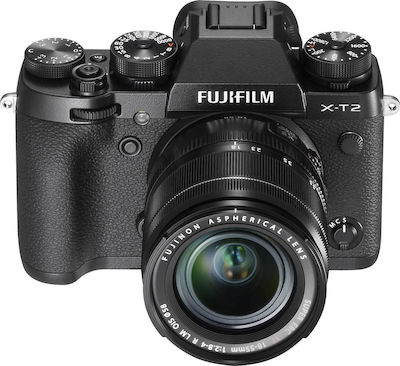 Fujifilm Mirrorless Φωτογραφική Μηχανή X-T2 Crop Frame Kit (XF 18-55mm F2.8-4 R LM OIS) Black