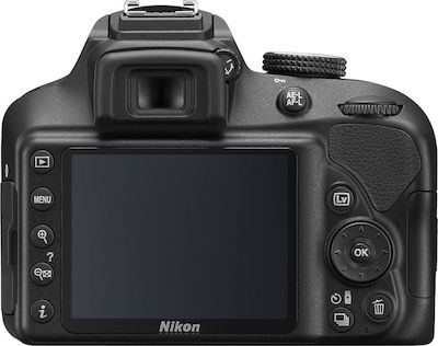 Nikon DSLR Φωτογραφική Μηχανή D3400 Crop Frame Kit (EF-S 18-135mm F3.5-5.6 IS USM + W-E1 Wi-Fi Adapter)Kit (AF-P DX 18-55mm F3.5-5.6G VR + AF-P DX 70-300mm F4.5-6.3G ED VR)Kit (HD DA 18-50mm F4-5.6 DC WR RE + DA 50-200mm F4-5.6 ED WR) Black