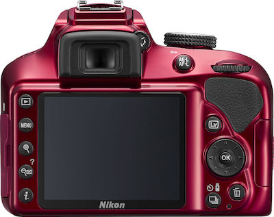 Nikon DSLR Φωτογραφική Μηχανή D3400 Crop Frame Kit (EF-S 18-135mm F3.5-5.6 IS USM + W-E1 Wi-Fi Adapter)Kit (AF-P DX 18-55mm F3.5-5.6G VR + AF-P DX 70-300mm F4.5-6.3G ED VR)Kit (HD DA 18-50mm F4-5.6 DC WR RE + DA 50-200mm F4-5.6 ED WR) Black