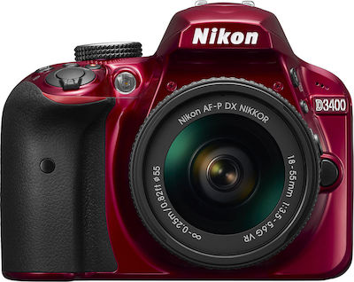 Nikon DSLR Φωτογραφική Μηχανή D3400 Crop Frame Kit (EF-S 18-135mm F3.5-5.6 IS USM + W-E1 Wi-Fi Adapter)Kit (AF-P DX 18-55mm F3.5-5.6G VR + AF-P DX 70-300mm F4.5-6.3G ED VR)Kit (HD DA 18-50mm F4-5.6 DC WR RE + DA 50-200mm F4-5.6 ED WR) Black