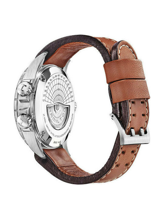 Hamilton Watch Chronograph Automatic with Brown Leather Strap