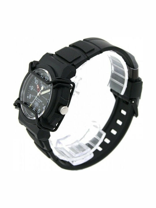Casio Ανδρικό Ρολόι 41.1mm Μπαταρίας με Μαύρο Καουτσούκ Λουράκι