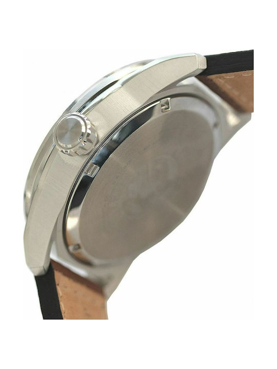 Citizen Ανδρικό Ρολόι 45mm Eco - Drive με Μαύρο Δερμάτινο Λουράκι