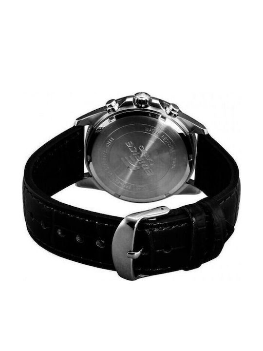 Casio Edifice Men's Watch 43.8mm Chronograph Battery with Black Leather Strap