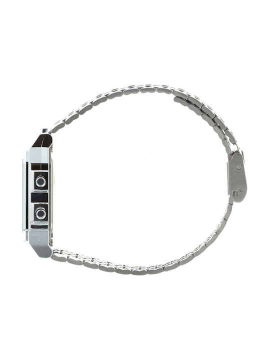 Casio Digital Battery Watch with Metal Bracelet Silver