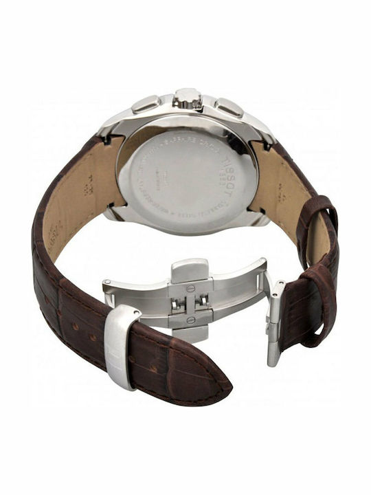 Tissot Couturier Ceas Bărbați 44mm Cronograf Cu Baterie Cu Curea Din Piele Maro