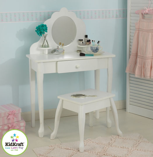 Kidkraft Medium Vanity & Stool - White Children's Beauty Vanity