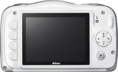 Nikon Coolpix W100 Kompakte Kamera 13.2MP Optischer Zoom 3x mit Bildschirmgröße 2.7" und Videoauflösung 1920 x 1080 Pixel Weiß