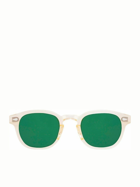 Moscot Lemtosh Flesh Men's Sunglasses with Beige Plastic Frame and Green Lens