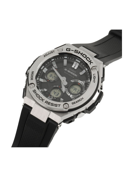 Casio G-Shock G-Steel Ανδρικό Ρολόι 52.4mm Solar με Μαύρο Καουτσούκ Λουράκι