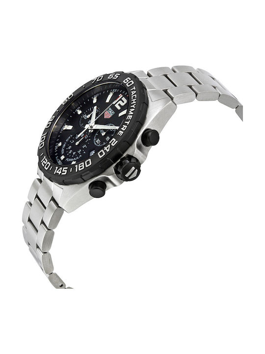 TAG Heuer Formula 1 Ανδρικό Ρολόι 43mm Χρονογράφος Μπαταρίας με Ασημί Μεταλλικό Μπρασελέ