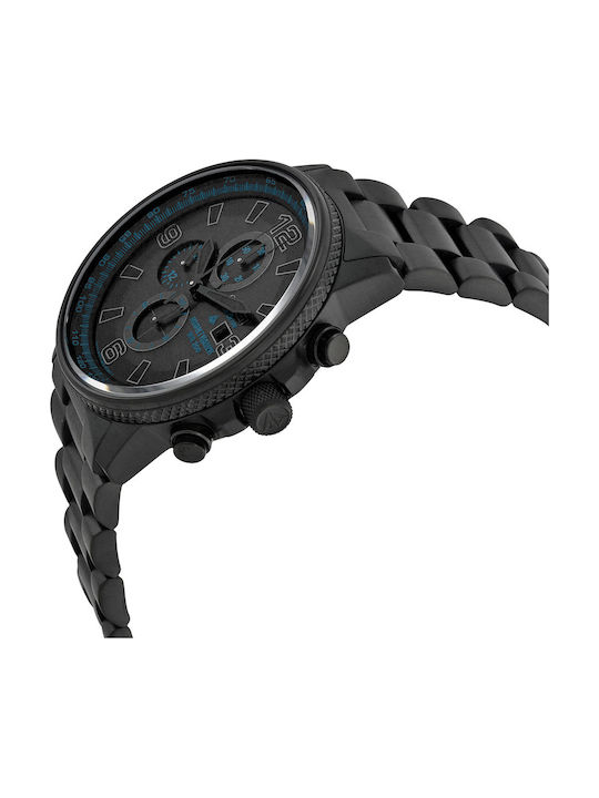 Citizen Часовник Хронограф Eco - Drive с Черно Метална верижка
