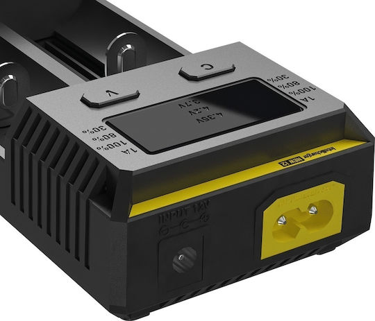 NiteCore IntelliCharger New i2 2 Batteries Li-ion/Ni-MH Size AA/AAA/D/18650/21700/16340/26650/14500