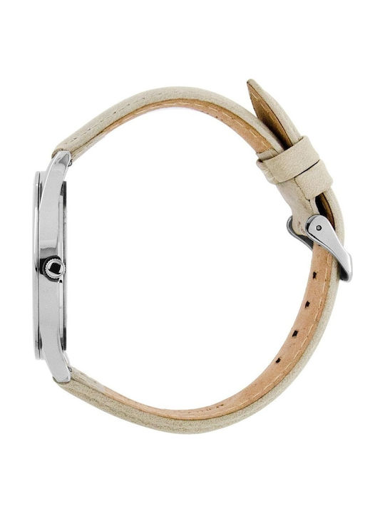 Dukudu Jesse Uhr mit Beige Lederarmband