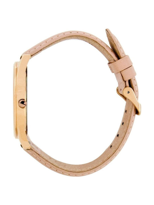 Dukudu Lotte Watch with Pink Gold Leather Strap