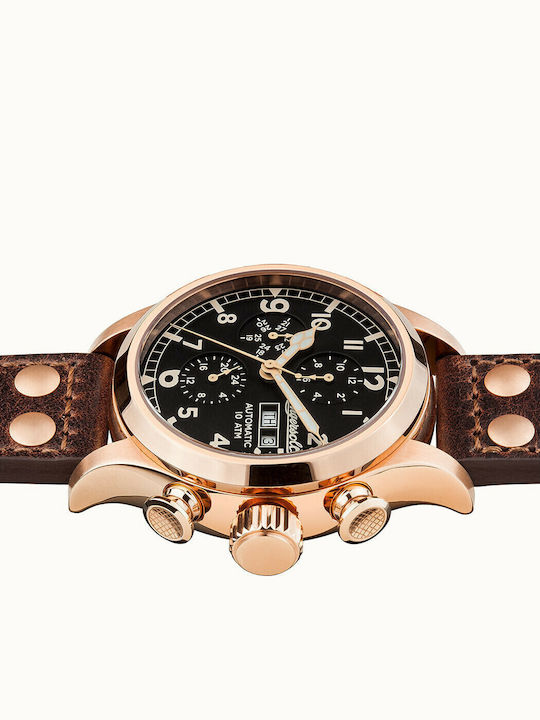 Ingersoll Armstrong Automatic Men's Watch 45mm Chronograph Automatic with Brown Leather Strap