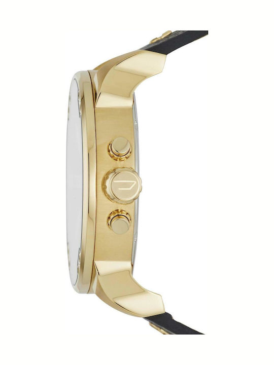 Diesel Mr Daddy 2 Ανδρικό Ρολόι 57mm Χρονογράφος Μπαταρίας με Μαύρο Δερμάτινο Λουράκι