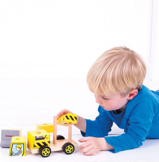 Big Jigs Vehicle Wooden Excavator with Shapes made of Wood