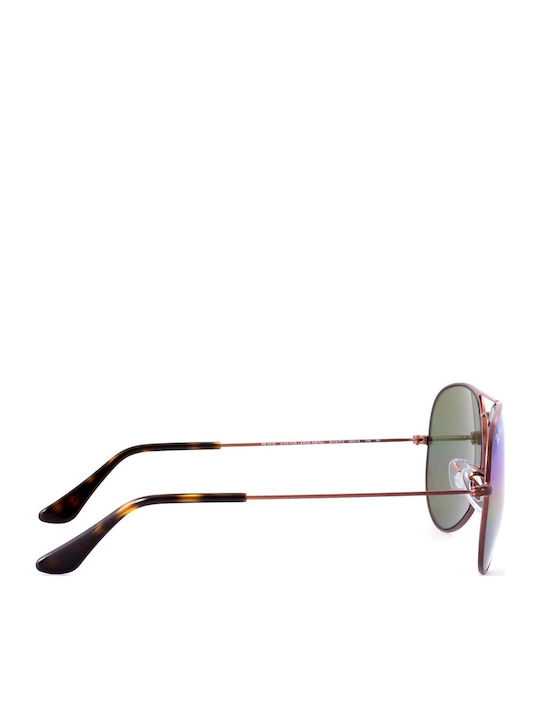 Ray Ban Aviator Unisex Sunglasses with Black Metallic Frame and Blue Gradient Lenses RB3025 9019 C2