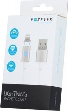 Forever Magnetic USB to Lightning Cable Λευκό 1m (T_0014282)