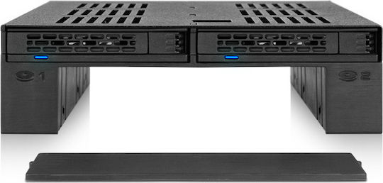 Icy Dock ExpressCage MB322SP-B 2x2.5 Inch SAS/SATA HDD/SSD Mobile Rack And 3.5 Inch Slot for External 5.25 Inch Bay Μαύρο