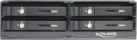 DeLock 5,25″ мобилна стойка за 4 x 2,5″ Черен (47220)