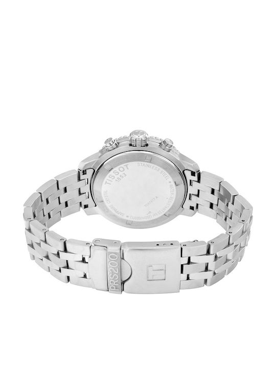 Tissot T-Sport PRS200 Ανδρικό Ρολόι 42mm Χρονογράφος Μπαταρίας με Ασημί Μεταλλικό Μπρασελέ